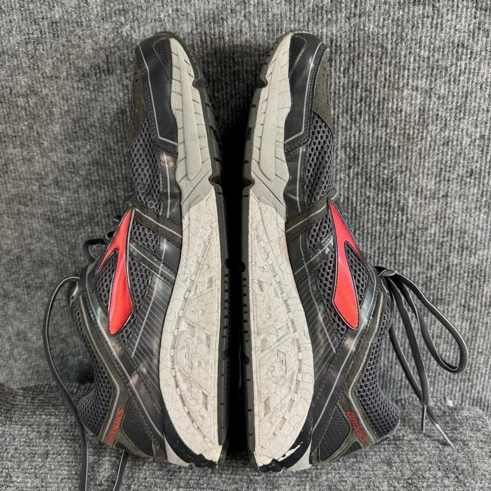 Brooks Addiction 12 Mens Running Shoes Charcoal Grey Red Athletic Sneakers 15